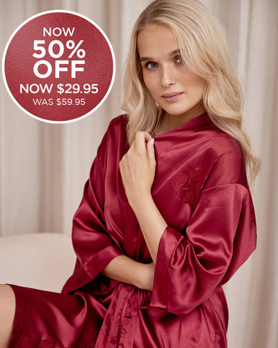 Satin Robe - Ruby