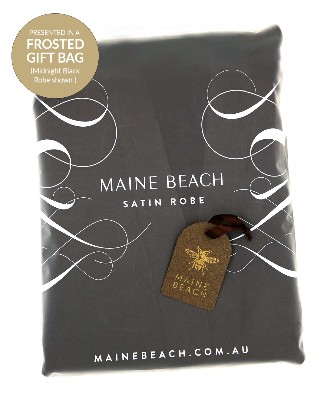 Satin Robe - Midnight Black